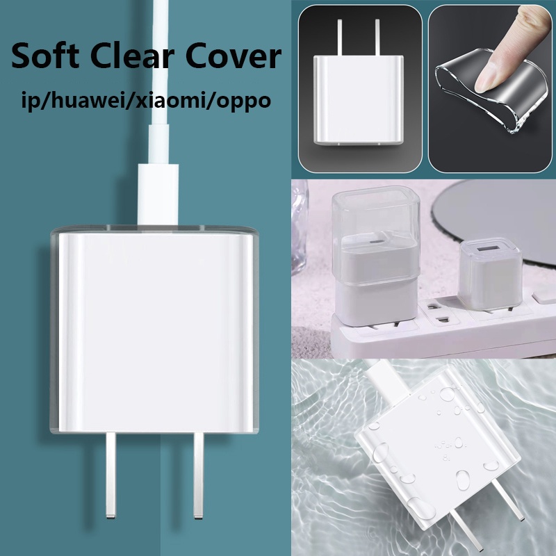 Tpu Soft Charger Protector Bening Charger Cover Untuk ip/huawei/oppo/xiaomi 67W