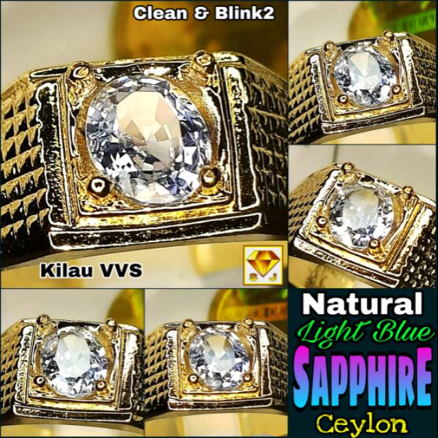 NATURAL LIGHT BLUE SAPPHIRE CEYLON SRILANKA MEMO Bkn Topaz Yellow Star Zamrud Colombia Safir
