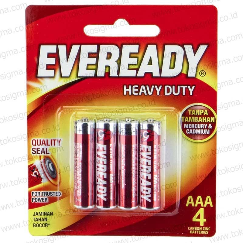 2 PCS EVEREADY 1012BP4 HEAVY DUTY BATERAI 1.5V AAA R03 ISI 4