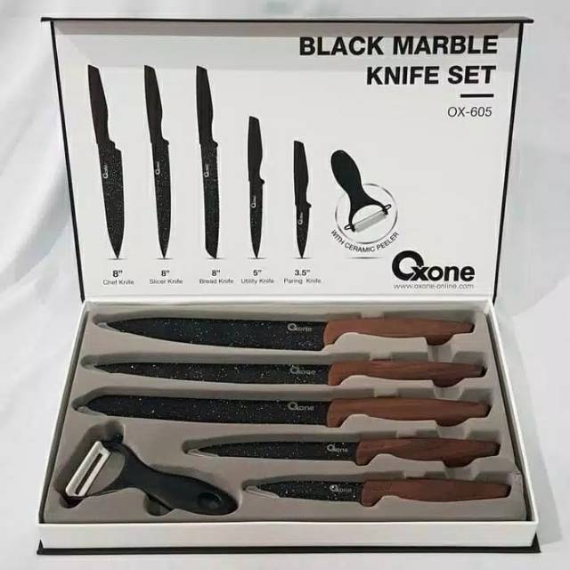 Jual Black Marble Knife Set Oxone Shopee Indonesia