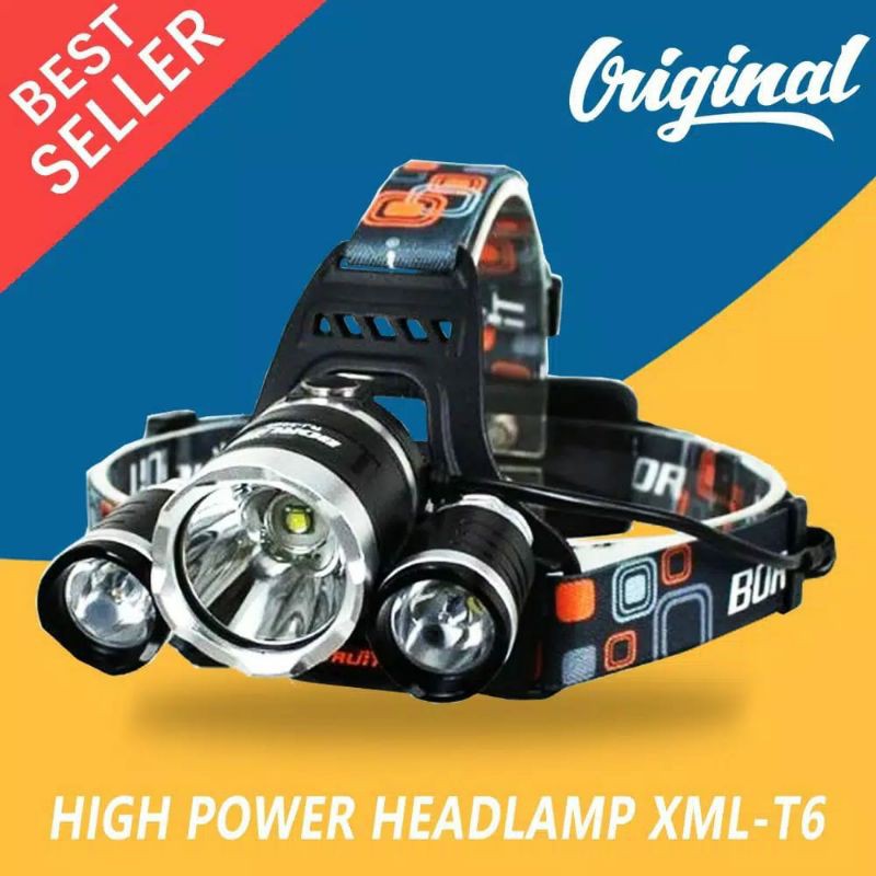 XM-L T6 Senter Kepala 3 Lampu LED New Brand Headlamp XML