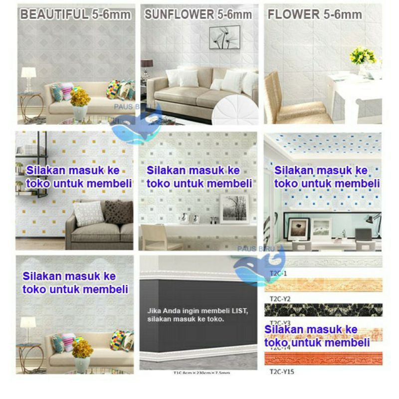 Walpaper Dinding 3D foam busa wallpaper dinding  wallpaper 3d Motif Batu Bata Dekorasi Dinding Kamar