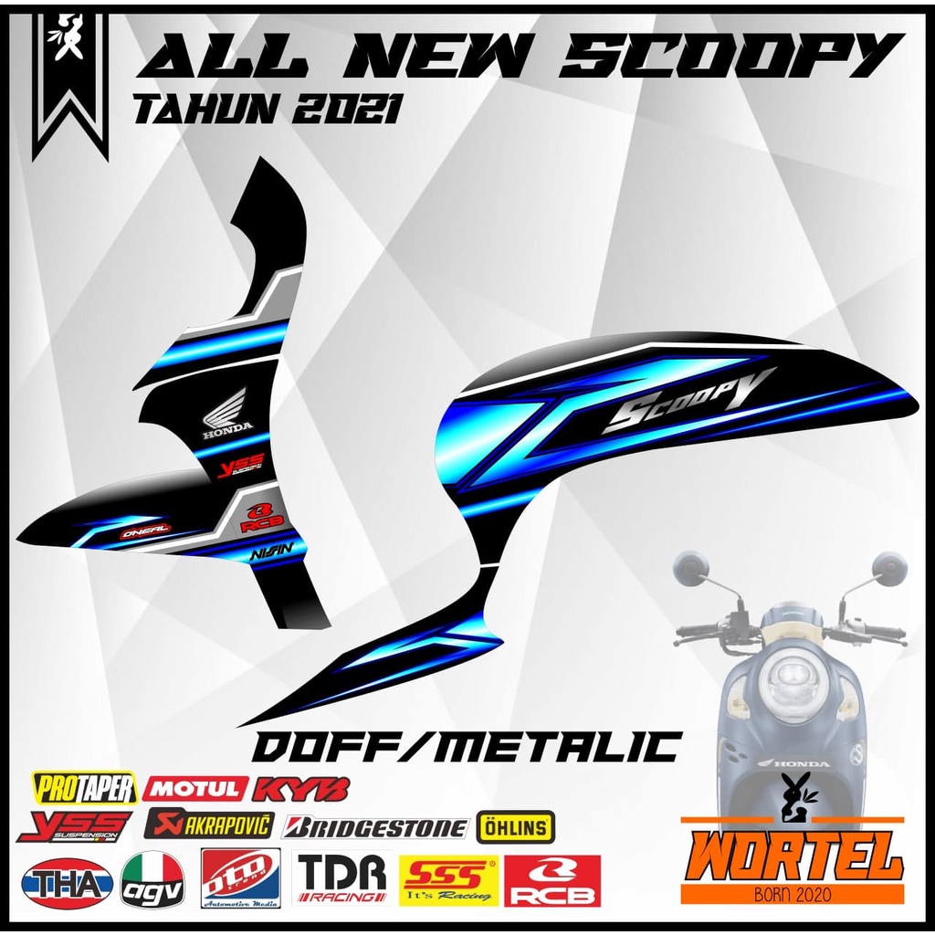 Striping Scoopy 2021-Sticker Lis Decal Motor All New Scoopy Racing Simpel Elegan (Tahun 2021).