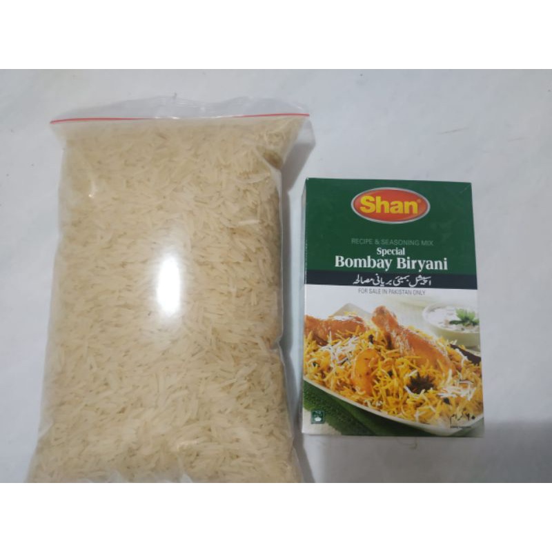 

Paket Hemat Beras Basmati Dan Bumbu Instan Shan Bombay Biryani