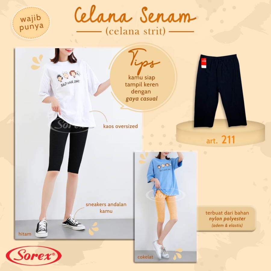 Celana Legging Spandek Sorex 211 cd senam celana strait