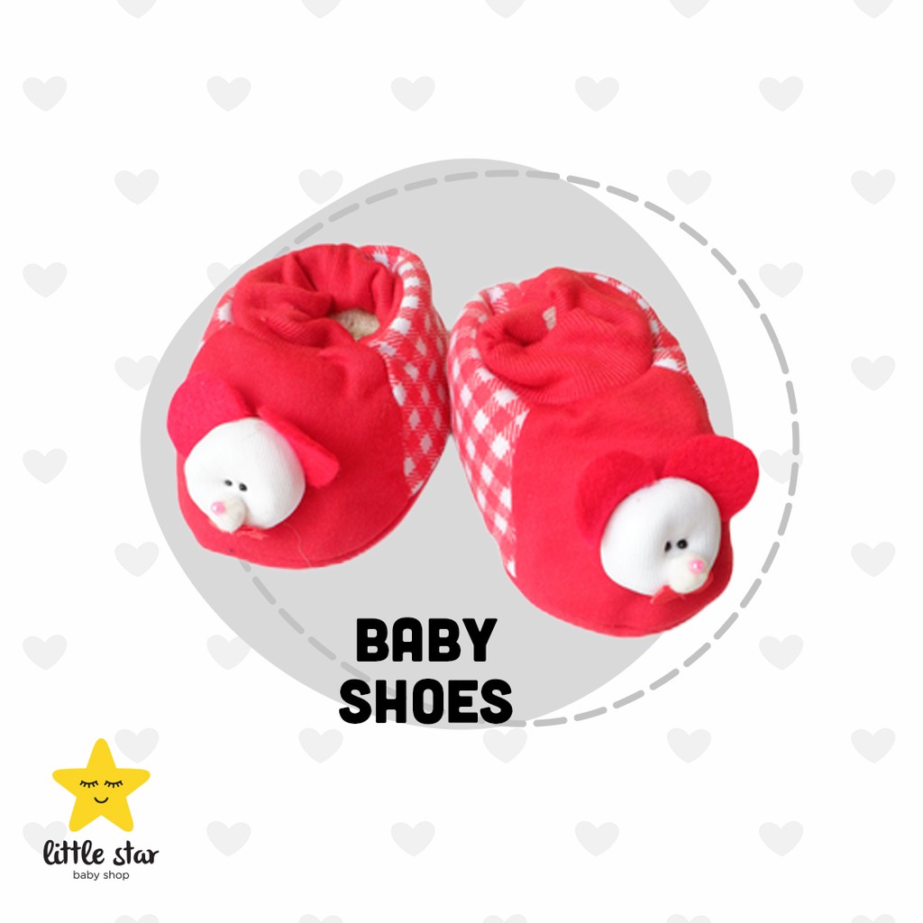 Sepatu Kain | Sepatu Karet Bayi Newborn Boneka Motif