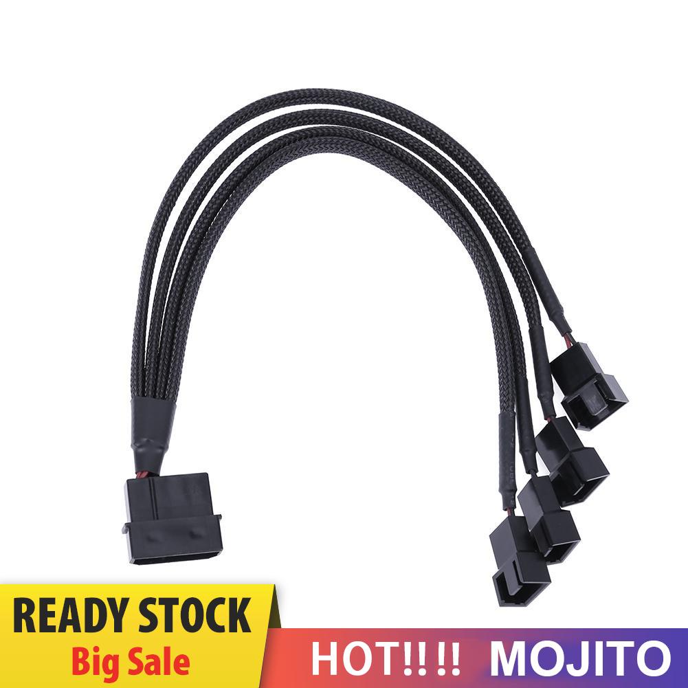 MOJITO 4pin IDE Molex to 4-Port 3Pin/4Pin Cooler Cooling Fan Splitter Power Cable