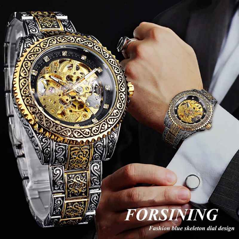 Forsining jam tangan pria automatic original - mechanical automatic watch - original forsining ukir 