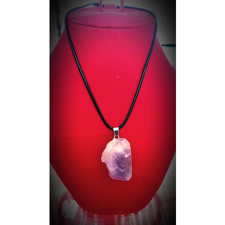 Kalung Amethyst Crystal Liontin Natural Batu Alami