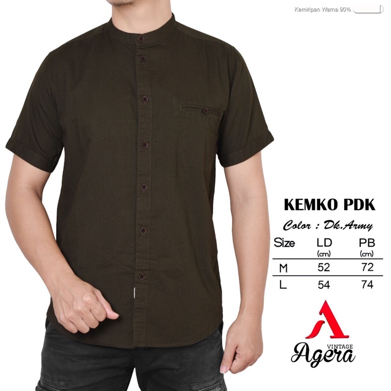 kemko tangan pendek/koko/kemeja dan kurta original agera vintage kerah shanghai
