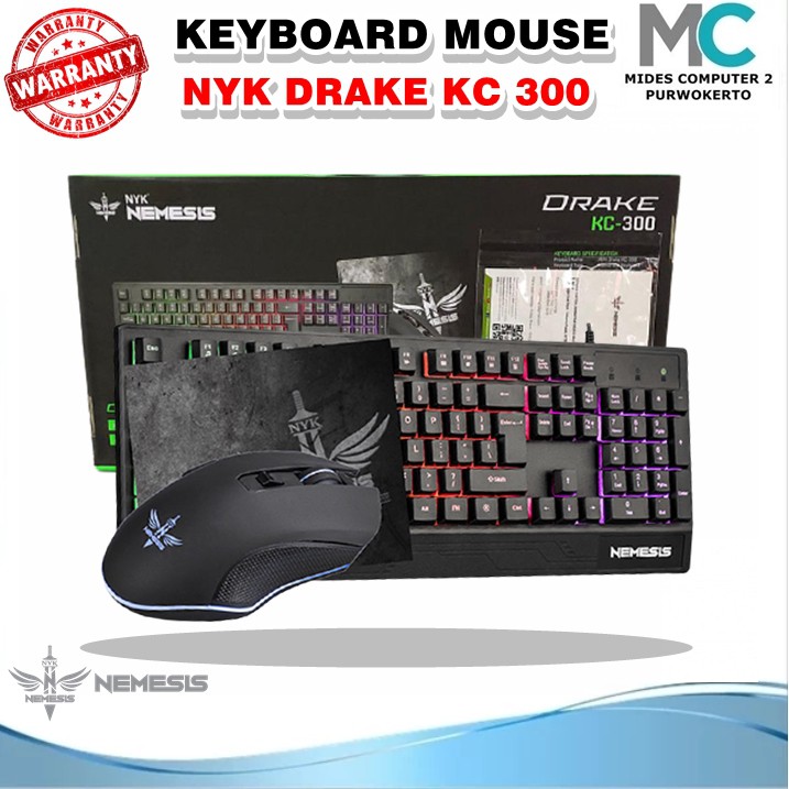 Keyboard Mouse Mousepad Combo Gaming Set Nemesis NYK KC300 Drake