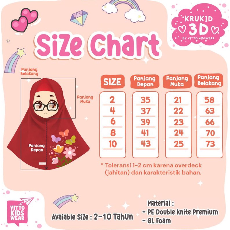 jilbab vitto kerudung anak 3d krukids