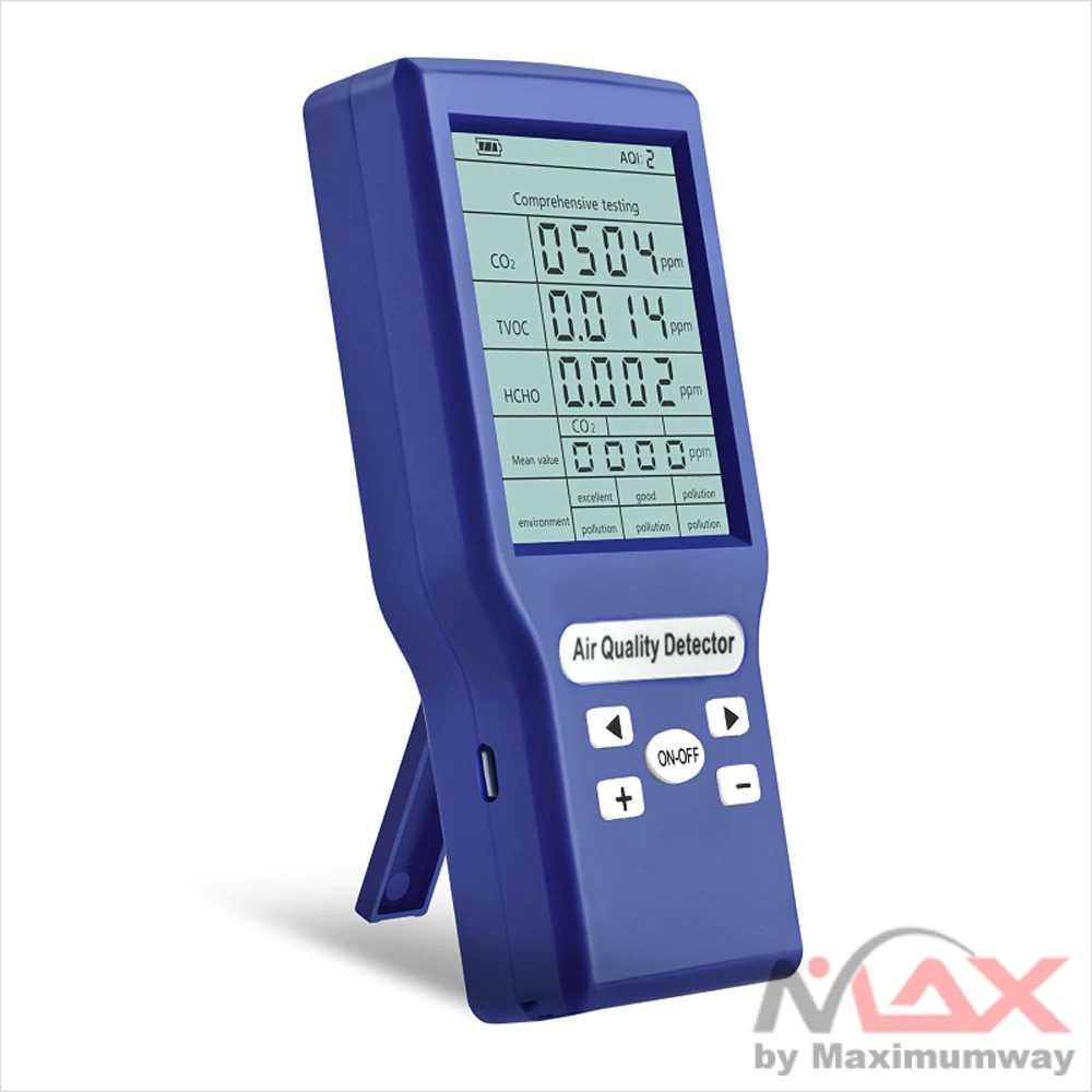 KKMOON Alat Detector CO2 Sensor Gas Analyzer TVOC HCHO AQI - JSM131 Warna Biru