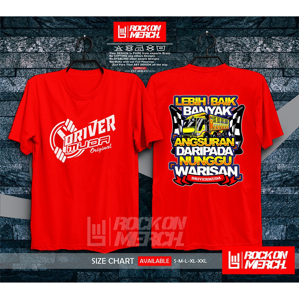 Kaos Baju Mobil FUSO Driver Muda Original Banyak Angsuran Kaos Driver Truk Canter -Rock On -dompet