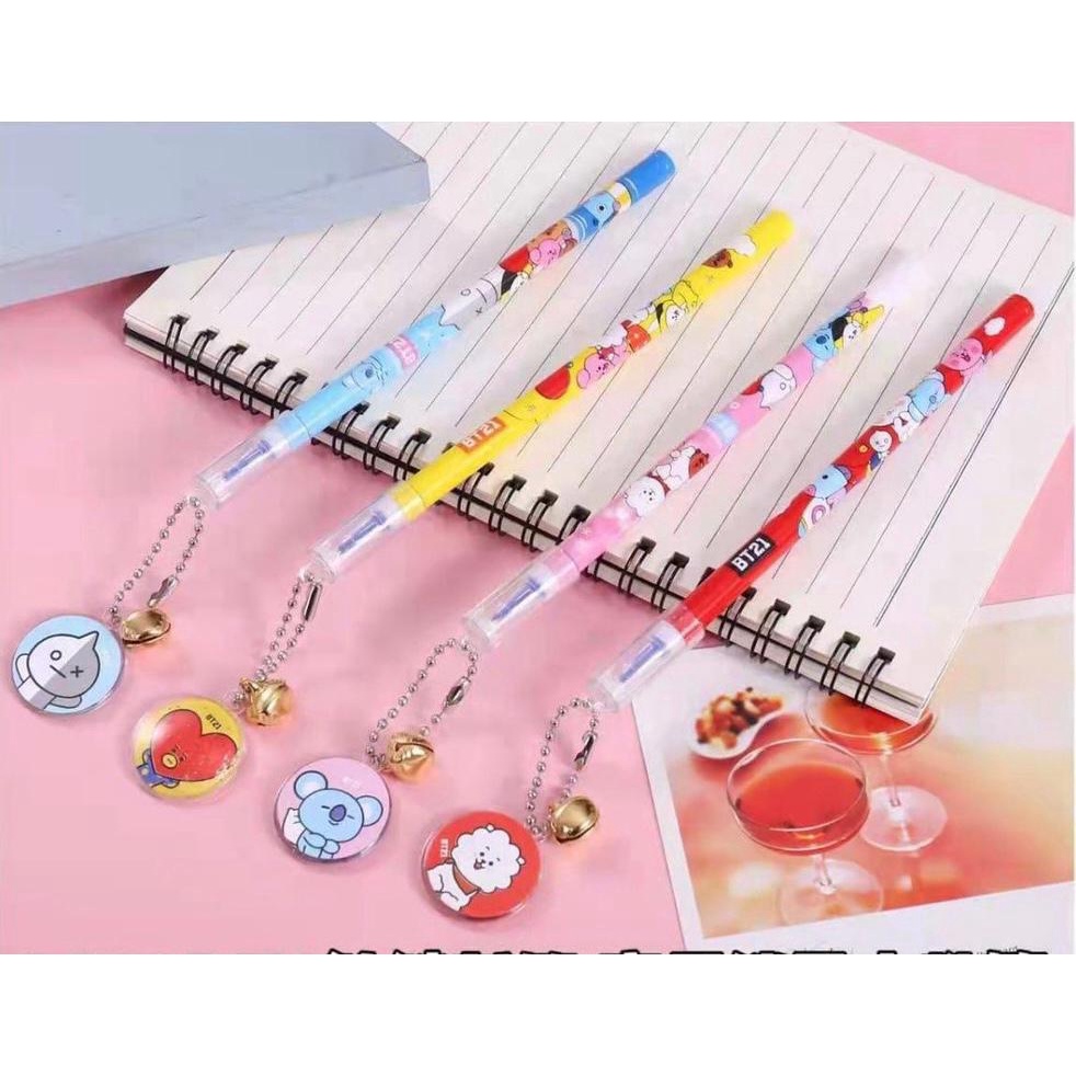 ( 1LUSIN ) PULPEN GEL LONCENG BTS / PEN GANTUNGAN LONCENG BTS