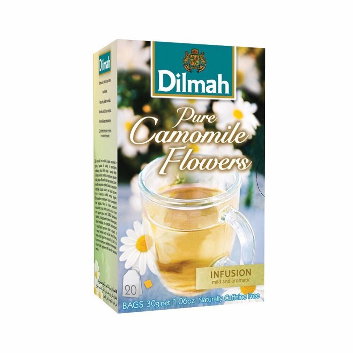 

kemasan-teh- dilmah pure camomile flowers 20 bags / teh dilmah chamomile flower -teh-kemasan.