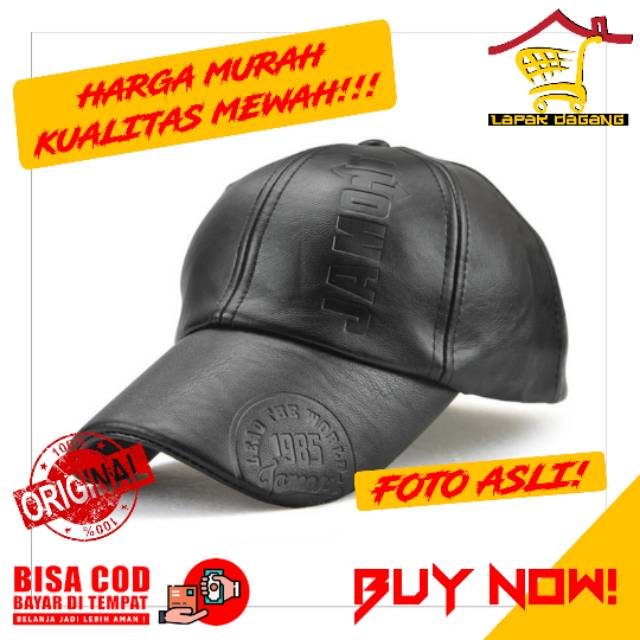 topi baseball pria polos kulit murah original branded import premium