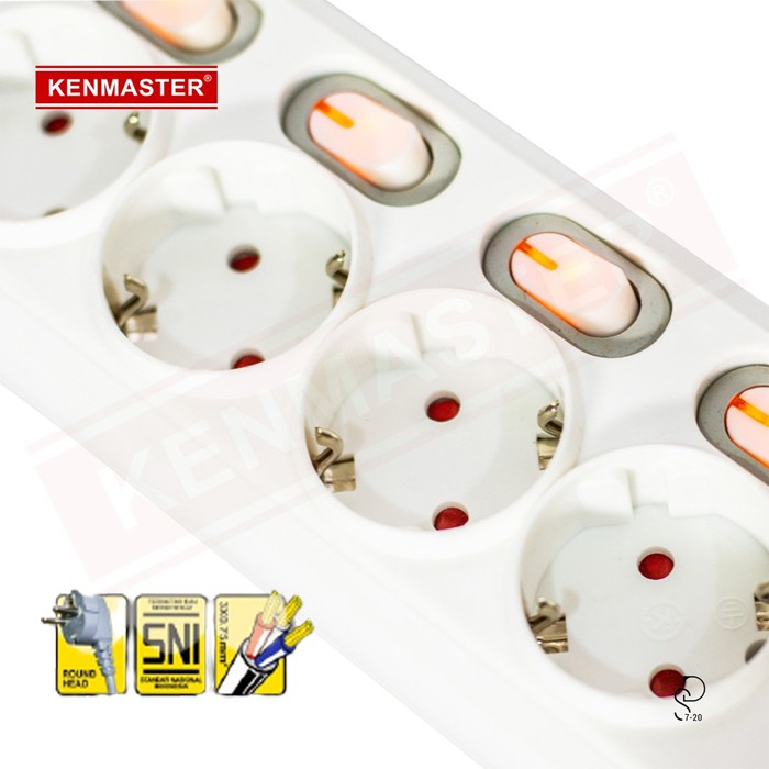 Stop Kontak 4 Lubang 4m - Kenmaster Terminal Colokan Listrik 4 Socket f1-44-4M