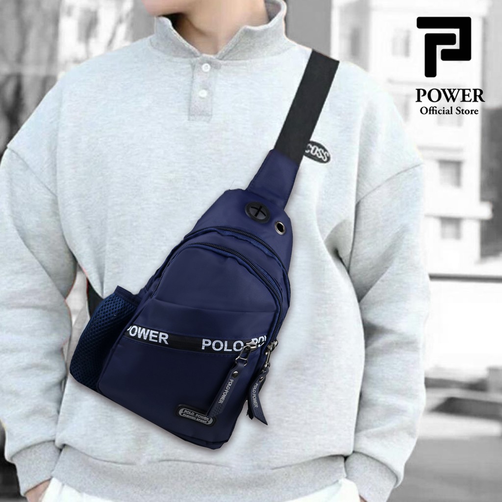 Polo Power Tas Selempang Pria Sling bag Waterproof Import Tas Dada ABG Anti Air Tas Polo Original