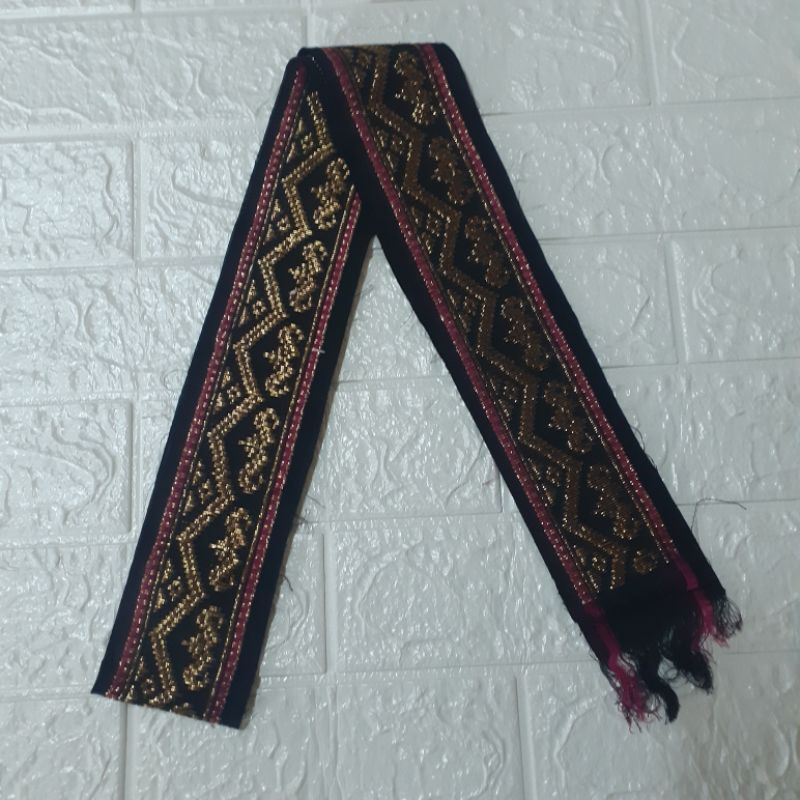 SELENDANG/OBI SONGKET BALI-Hitam gold