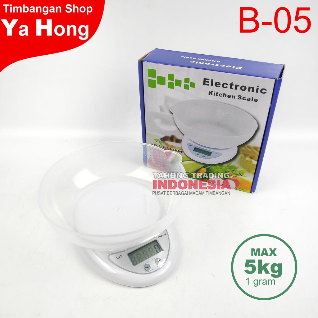 Timbangan Digital Mangkok Timbangan Dapur Digital Timbangan Kue Digital Mangkok B-05 5kg 1g
