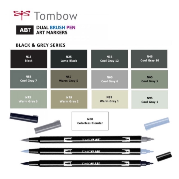 

Tombow ABT Dual Brush pen GRAY SERIES - Brushpen