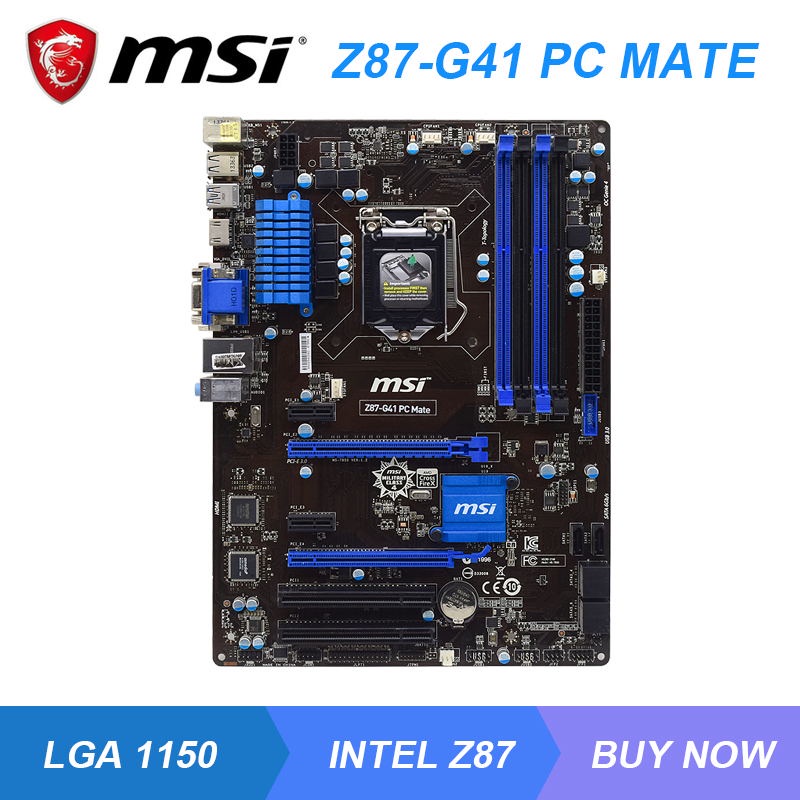 PREORDER MSI Z87-G41 PC Mate Motherboard 1150 Motherboard DDR3 Support Kit Xeon E3 1270 v3 Core i7 i