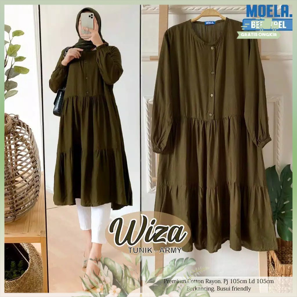 Tunik Rayon Polos Dress Kondangan Dres Muslimah Wanita Gamis Kekinian baju tunik wanita
 Model Gamis