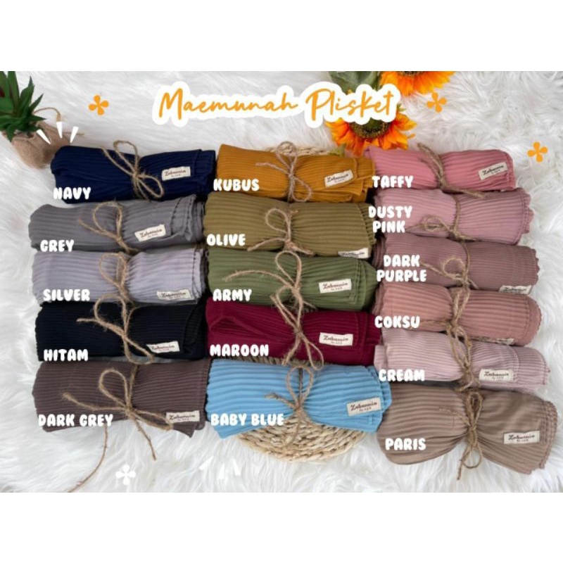 MAEMUNNAH PASHMINA PLISKET BY ZABANIA  HIJAB PLISKET PASHMINA MODERN
