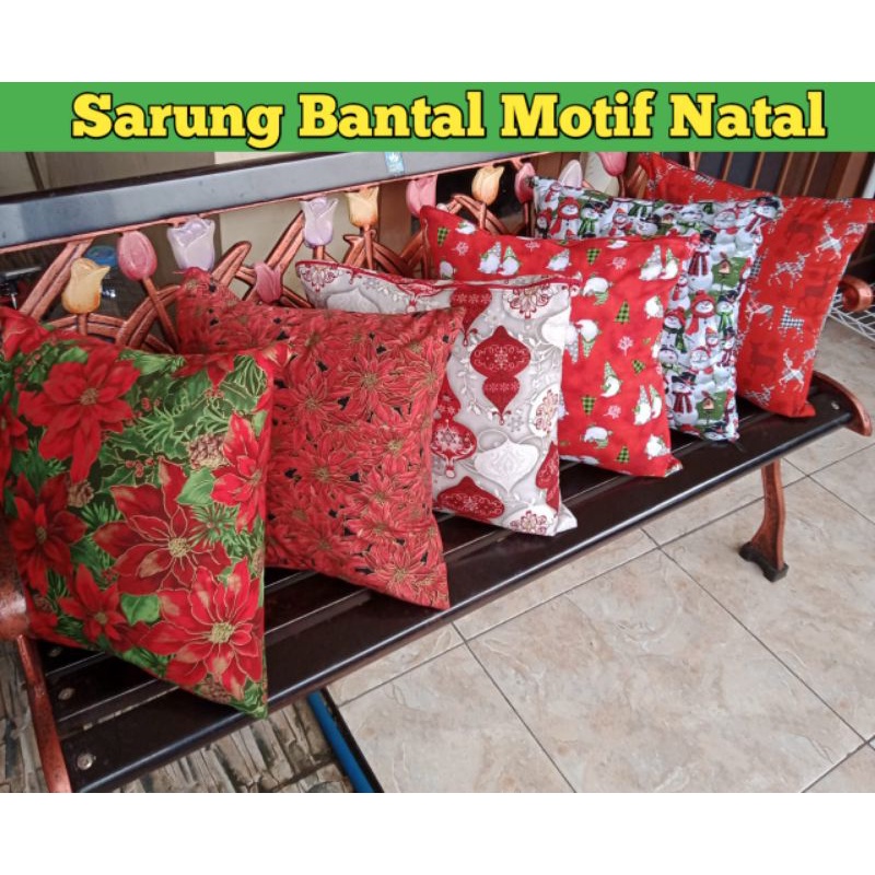 Sarung Bantal Sofa Motif Natal Termurah 40x40 & 45x45