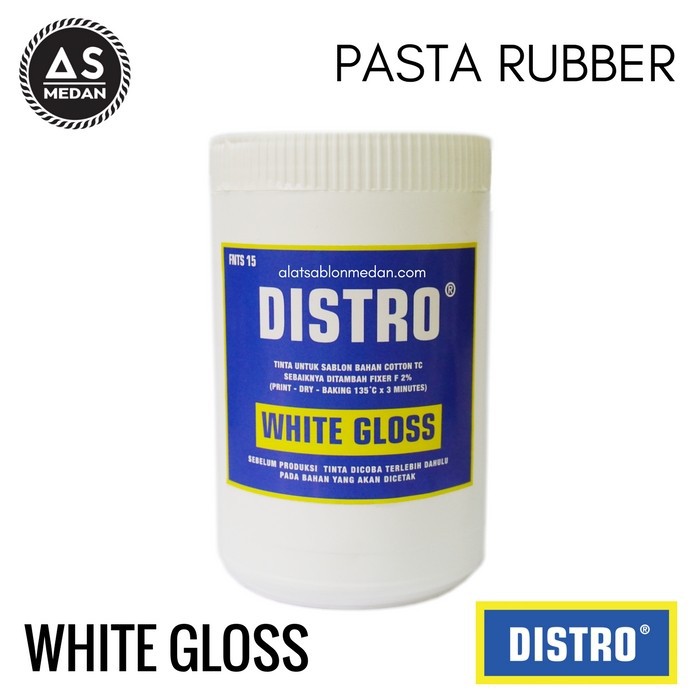 DISTRO WHITE GLOSS Cat Sablon Kaos Tinta Sablon Rubber Putih Hasil Kilap Glossy