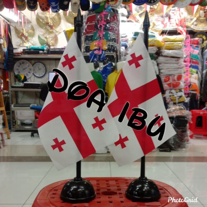 

best seller tiang kayu meja+bendera GEORGIA ready stock