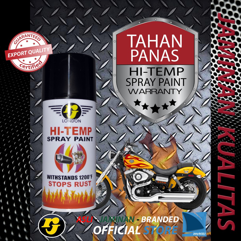 Cat Anti Panas 150cc Warna HITAM Tahan 650 Derajat Celcius - High Temperature Spray Paint RJ LONDON