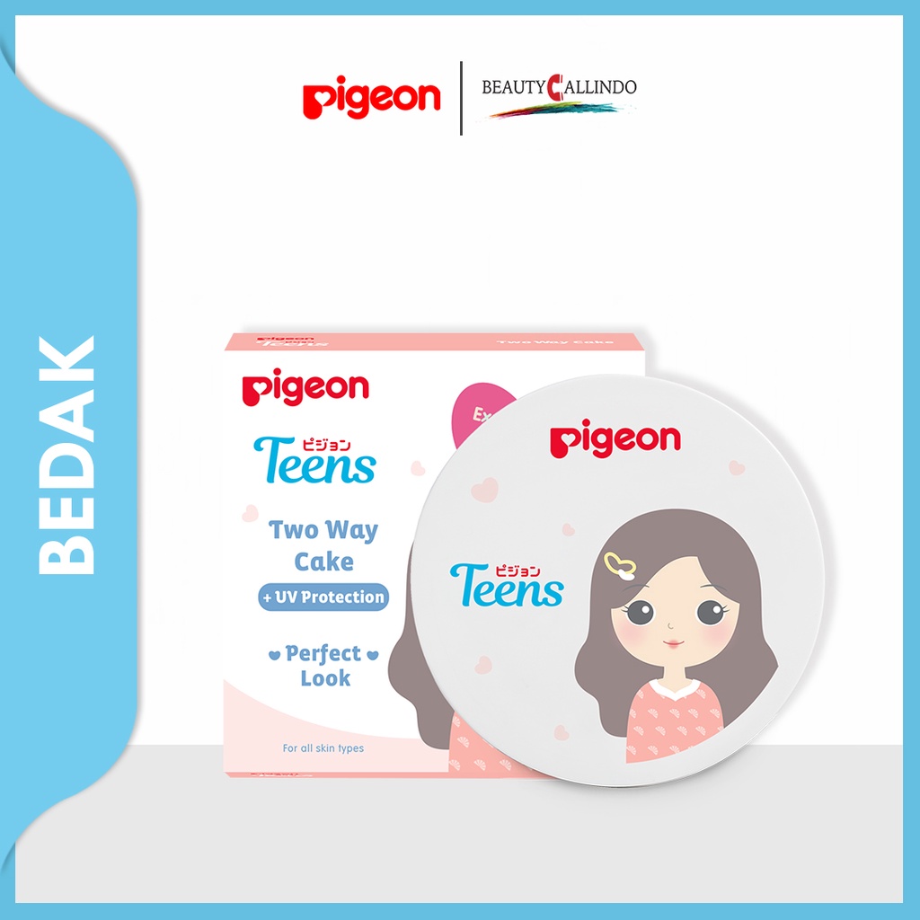 PIGEON TEENS Two Way Cake + UV Protection - Bedak Tabur FULL SIZE / REFILL 14gr