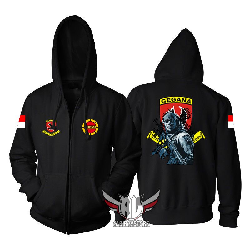 jaket BRIMOB TIM GEGANA Hoodie Zipper dewasa