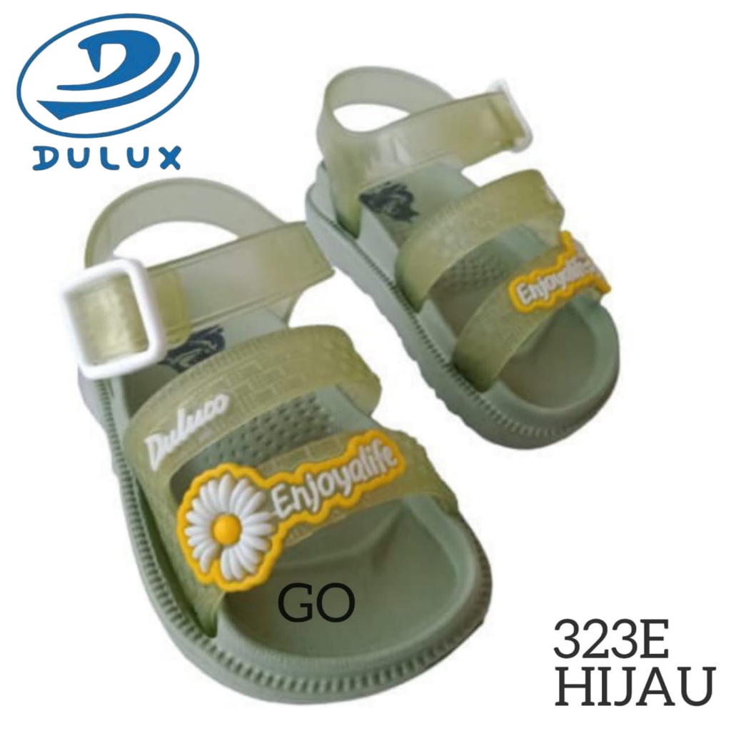 gof DULUX 323ED GN  Sandal Ban 2 Flower Anak Perempuan Tali Belakang Anak Sandal Bayi Lucu