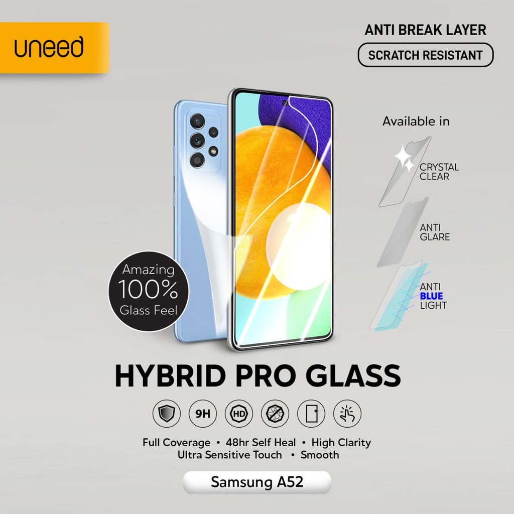 UNEED Hybrid Pro Anti Break Screen Protector Samsung A52 Full Cover