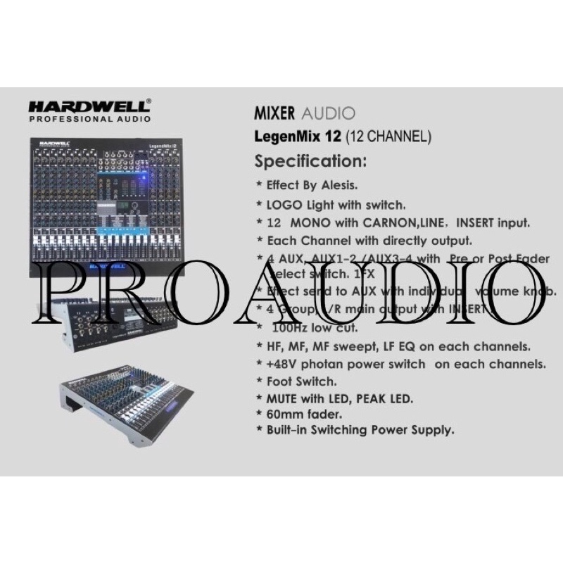 Hardwell LEGENDMIX12 Hardwell LEGENDMIX 12 Mixer 12 Channel ORIGINAL