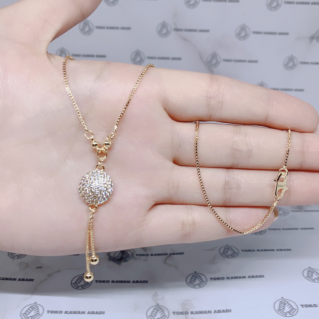 Kalung Xuping Gold Perhiasan Fashion Wanita liontin Permata Full *01