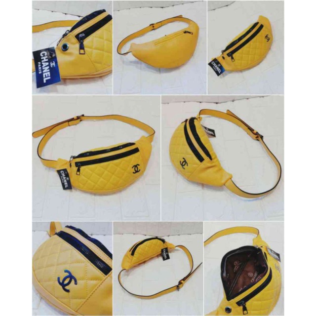 Tas Waistbag wanita model Terbaru tas bahu pinggang waist bag tali bisban tas wanita pria bordir aqa collection zigzag