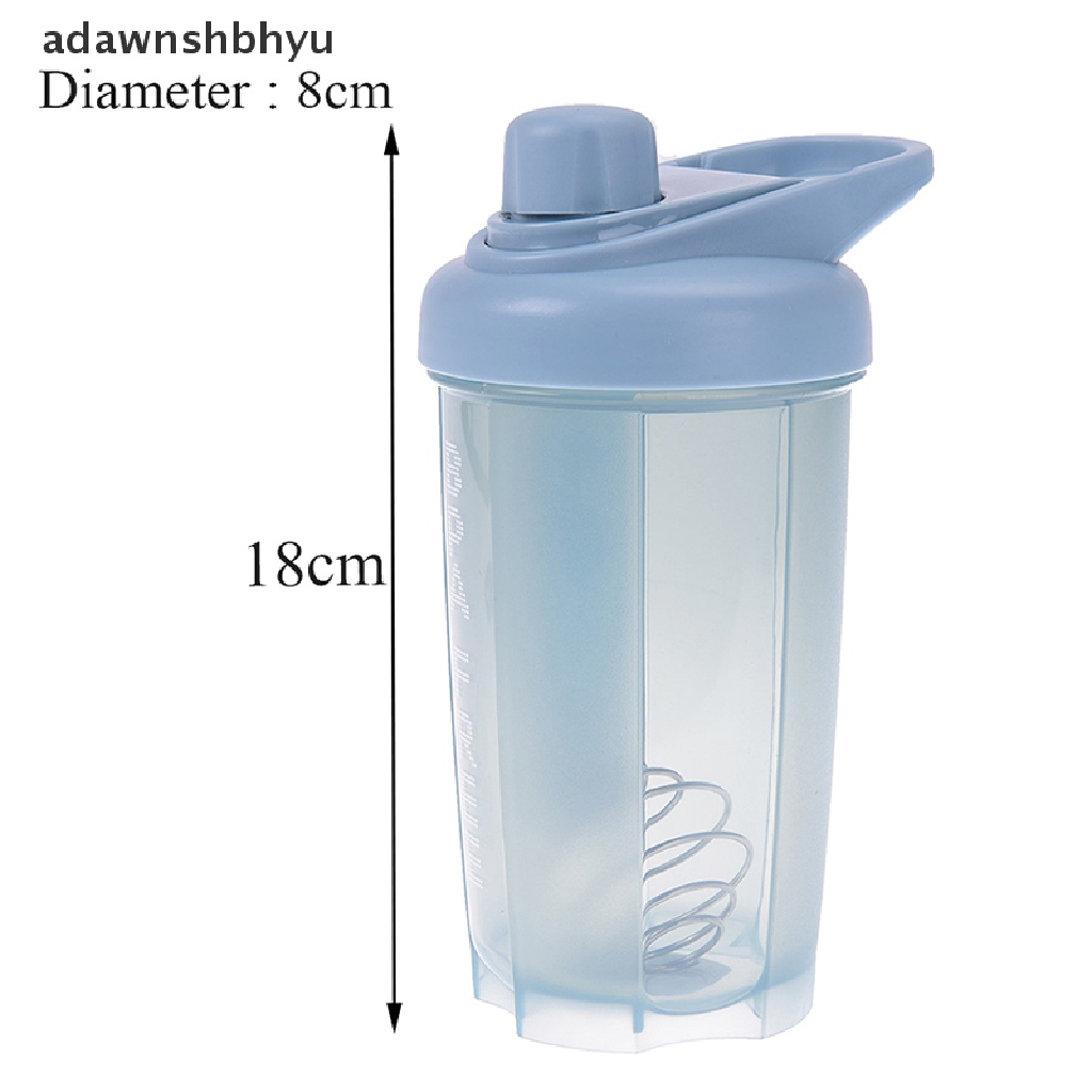 Adawnshbhyu 1pc Botol shaker protein Dengan Bola Campur fitness gym water bottle fitness mixer