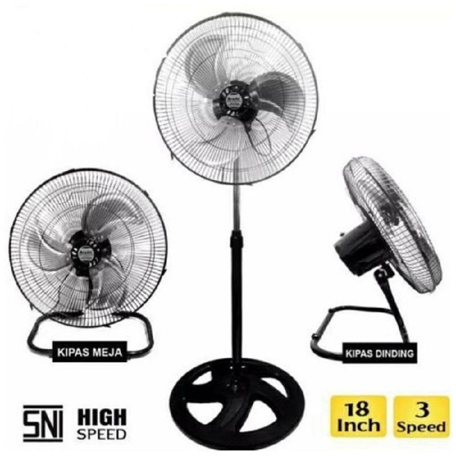 STANDFAN STAND FAN 3 IN 1 GMC 18IN 18 INCH KIPAS ANGIN BESI TORNADO