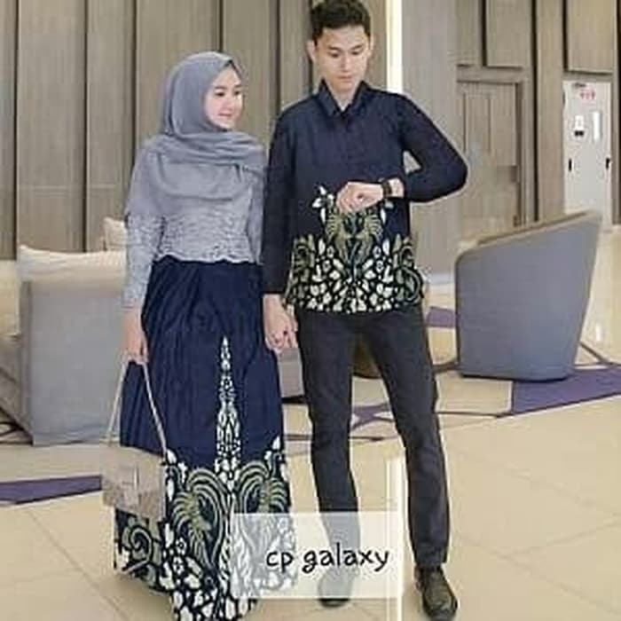 GAMIS PESTA BROKAT COMBI BATIK COUPLE BAJU PESTA KONDANGAN AQUARIUS       Terusan