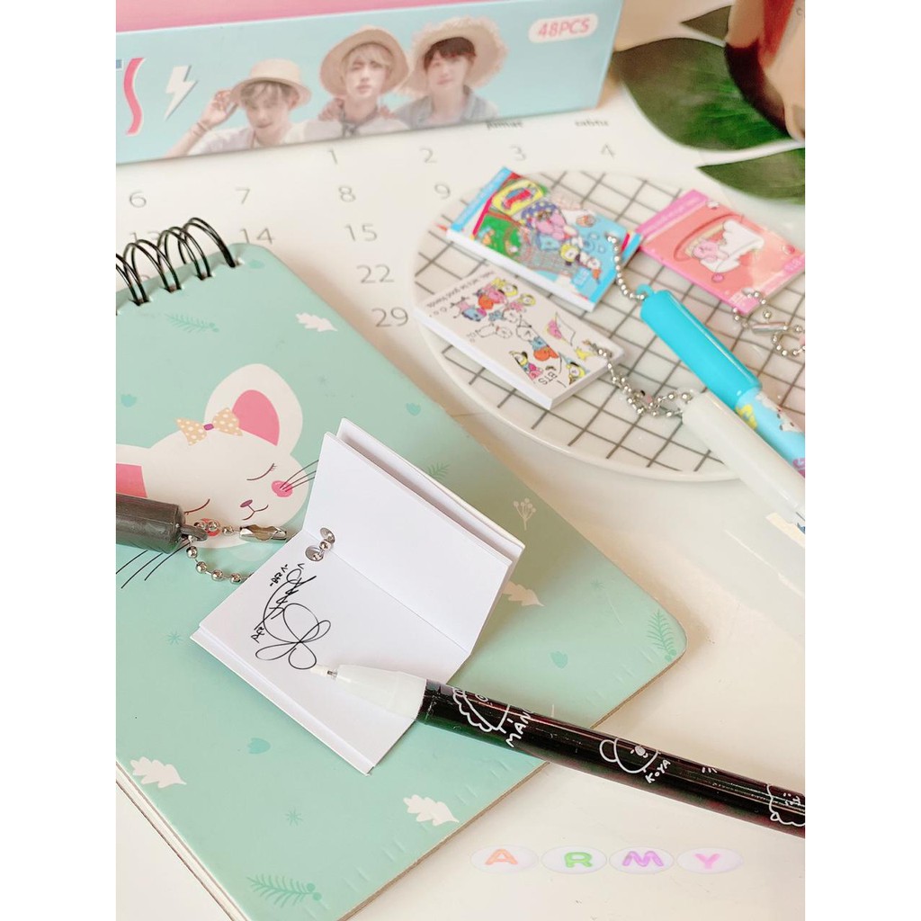 VS BG - PULPEN BT21 3 MOTIF KPOP Pulpen Cute Cartoon Ballpoint