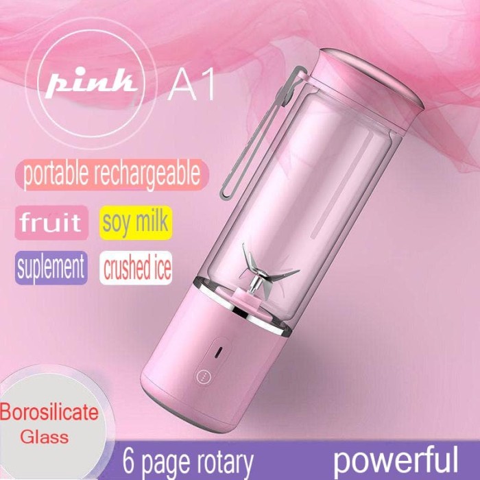 Blender Portable Mini  Juicer 420ml Ori Botol Kaca Anti Panas not Vitamer utk buah protein herbalife