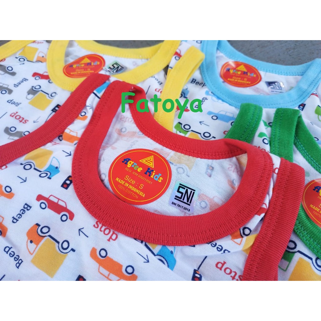 (6 PCS) AGREE Kaos Singlet Anak bayi Motif-2