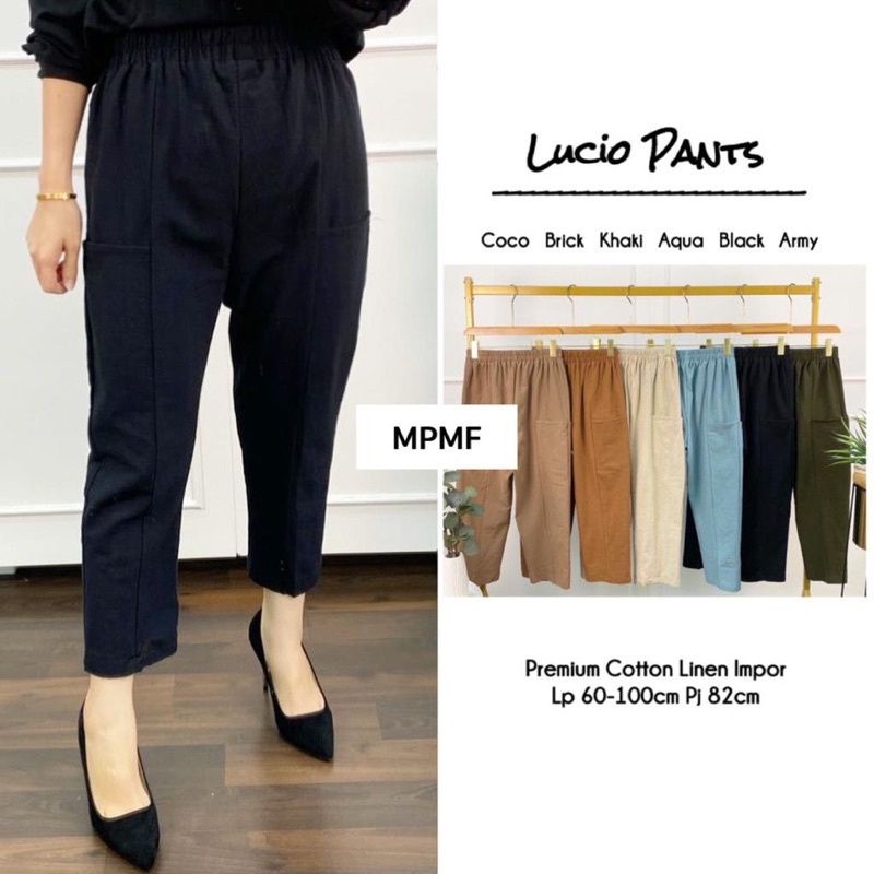 Lucio Pants Celana wanita Linen Katun Rami Jumbo Dan Standart