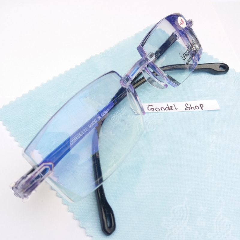 Kacamata Baca Minus Anti Blue -0.25 sd -4.00 Pria Wanita TC227AB
