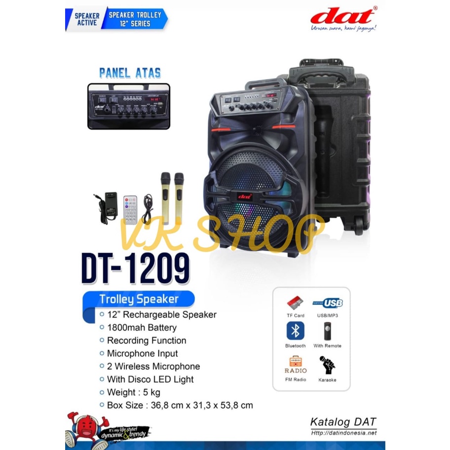 Speaker Portable Wireless DAT DT-1209 DAT DT1209 Original Bluetooth