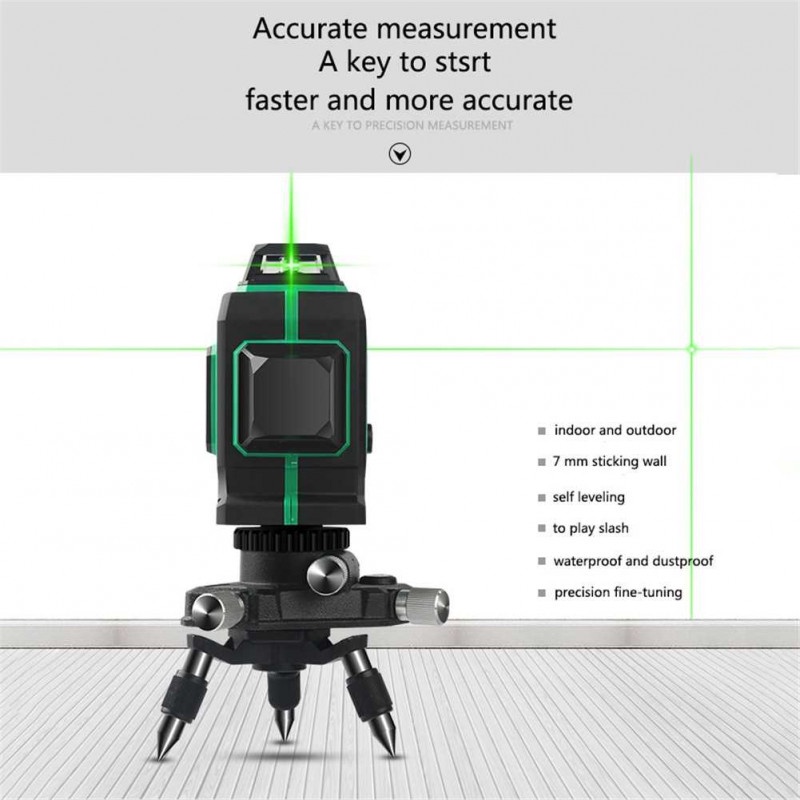 Laser Level Self Leveling 3D Wall Meter Laser Beam 12 Line Recharge